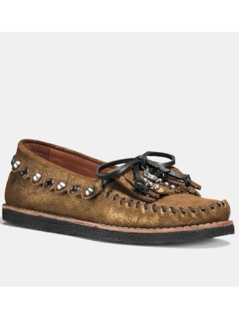 Coach Roccasin Slip On Moccasins Loafers Shoes Mini Rexy Gold Size 9 M